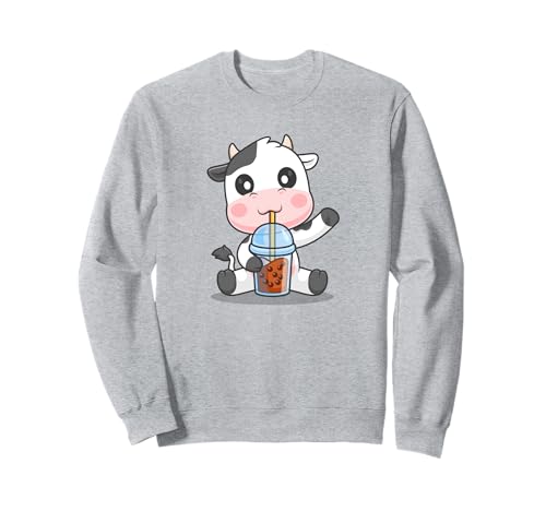 Cute Kawaii Kids Heifer Funny Bubble Tea Boba Tea Cow Lover Sudadera