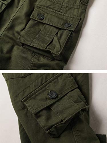 Trgpsg Men's Wild Cargo Pants, Camo Pants Cotton Casual Work Hiking Pants With 8 Pockets(No Belt) 5337 Armygreen 38 #TOP3