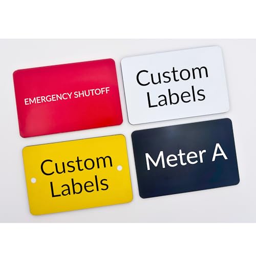 Custom Engraved Electrical Panel Labels with Mounting Holes – Durable 2-Tone Acrylic Breaker Box, Meter, & Equipment Tags – Electrical ID Plates & Utility Nameplates (2 INCH x 3 INCH)