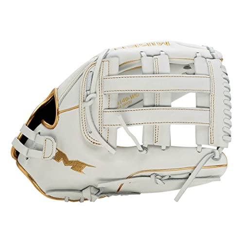 Miken | PRO Series Slowpitch Softball Glove | 14"- H-Web | Left Hand Throw | White/Gold by Miken - Image 4