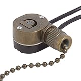 Zing Ear ZE-109M 2 Wire ON-OFF Ceiling Fan Pull Chain Light Switch for Lamp Holders,Antique Brass