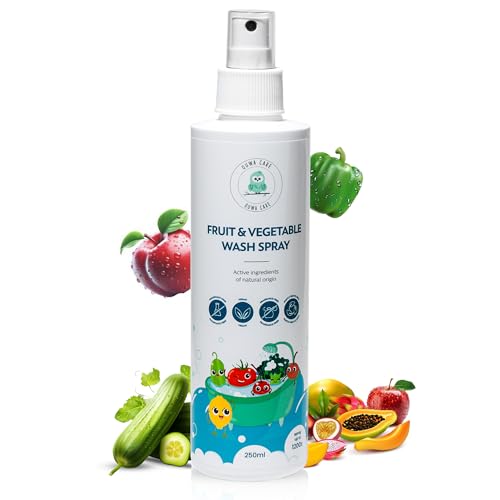 Desinfectante Frutas y Verduras Limpiador natural de frutas en spray para frutas y verduras, sin fosfatos, 250 ml