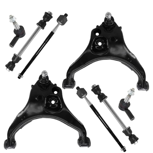 Image of Detroit Axle - 8pc Front End Kit for 2015-2020 Chevrolet Colorado GMC Canyon, 2 Lower Control Arms with Ball Joint Assembly 2 Sway Bars 4 Inner Outer Tie Rods 2016 2017 2018 2019 Replacement