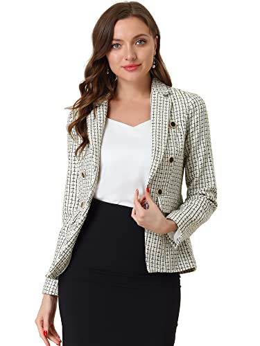 Set Ufficio Donna Allegra K - Blazer Senza Colletto E Gonna A Tubino, 2 Pezzi - Foto 8