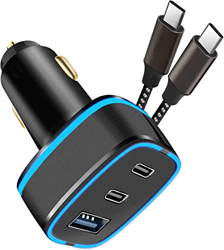 USB C Car Charger For Google Pixel 10/10 Pro XL/Pixel 9A/Pixel 9/Pixel 9 Pro/Pixel 9 Pro XL/Pixel 9 Pro Fold Multi Port (33w Max) Super Fast Type C Car Charger Cigarette Lighter Adapter With Cable
