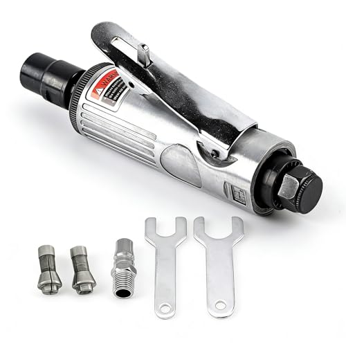 Uadme Amoladora Neumatica Recta, 3mm & 6mm Kit de Amoladora de Aire, Mini Rotalin Neumatico para Lijar, Pulir, Grabar y Desbarbar