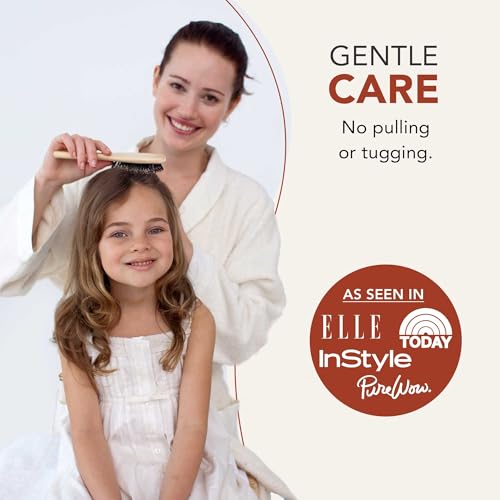 Boar Bristle Hair Brush - Wooden Bamboo Brush, Hairbrush, Boar Bristle Brush, Hair Brushes for Women, Mens Hair Brush, Paddle Brush, Curly Hair Brush for Thick Hair & Anti Static Detangling, Best Gift