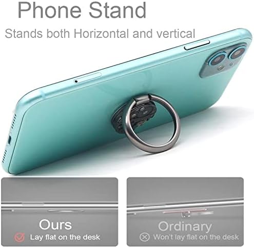 Unique Tourbillon Phone Ring Holder Stand, 360° Rotation Cradle Cell Phone Metal Finger Ring Grip Universal Kickstand for All Apple iPhone Samsung Galaxy Huawei Smartphone (Black)
