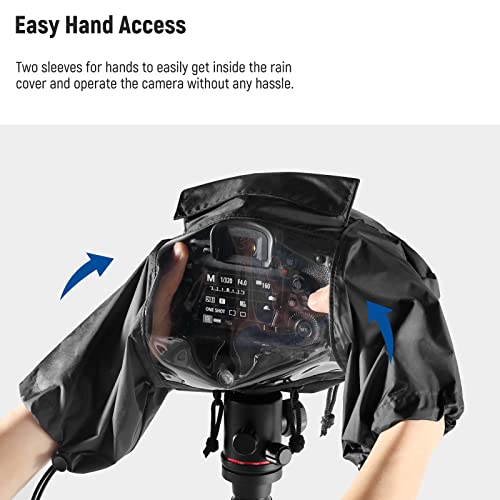 Neewer Camera Rain Cover, Small Size Durable Nylon Raincoat Compatible With Sony A7 A9 Canon 7D 5D Nikon D750 D850 Cameras And Lenses Within ⌀200Mm, With Sleeves, Drawstrings, Viewing Window, Pb003 #TOP3