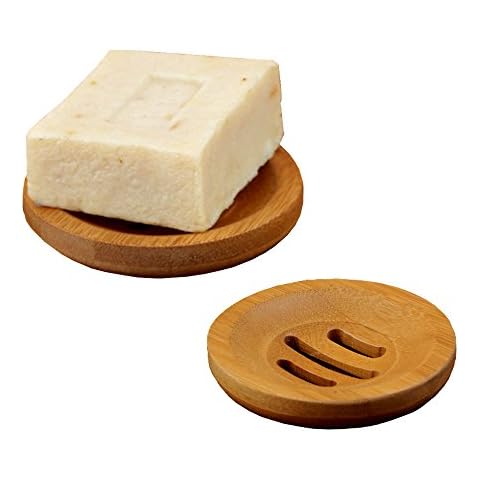 Natural Bamboo Soap Dish Set of 2 Cover