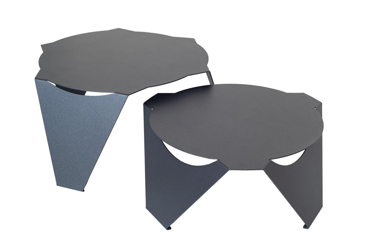 Duo Yole – Tavolini Interno/Esterno in Alluminio, Design Moderno (Antracite materica)