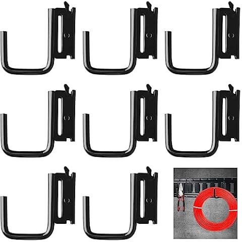 8 Pieces E Track J Hooks Heavy Duty J Hook Fitting with Spring Fitting Attachments for Enclosed Trailer, Cargo Van and Semi-Trucks Trailer (Black) Cover