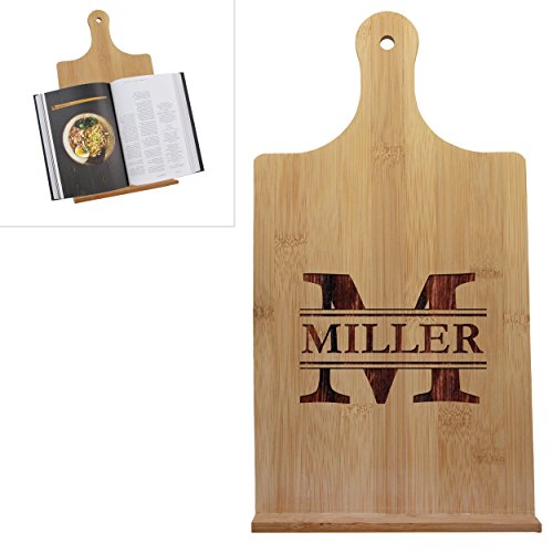 Custom Engraved Cookbook Stand - Personalized Recipe Cook Book Holder - Wood Housewarming Kitchen Chef Gift (Vertical - 7.25" X 13.25") #TOP4