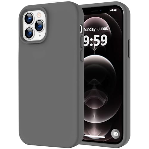 Image of LOVE 3000 Compatible with iPhone 12 Pro Max Phone Case | Thickening 2.1 MM Liquid Silicone | Anti-Scratch Microfiber Lining | Full-Body Duty Heavy Protection Case for Men, Dark Grey