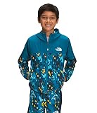 THE NORTH FACE Boys' Printed WindWall Hoodie, Banff Blue Bark Camo Print, Small