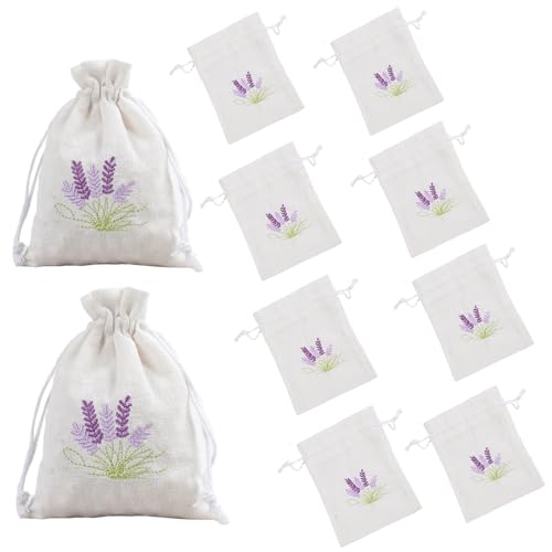 10 bolsas de lino decorativas para lavanda miniatura 1