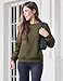MAGCOMSEN Womens Pullover Sherpa Lined Cotton Sweatshirts Fashion Pullover Fleece Sweatshirt Casual Warm Shirt Army Green,XL