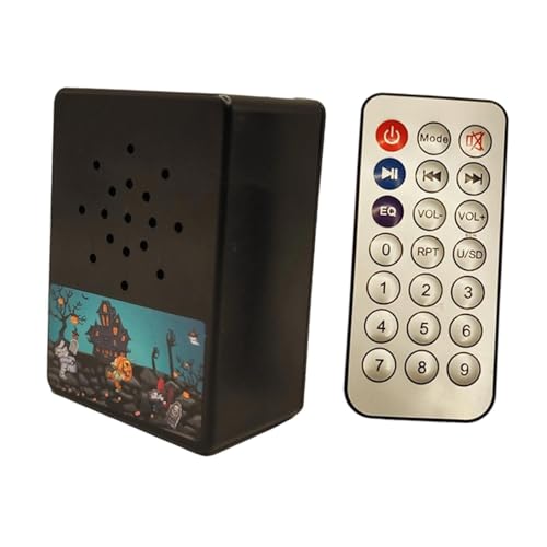 Perfeclan Halloween-Soundplayer mit 30 Grusel-Sounds, Horror-Soundeffekt-Player, Hofparty-Dekoration,Schreiende Lautsprecherbox - Inkl. Fernbedienung,60x38x82 mm