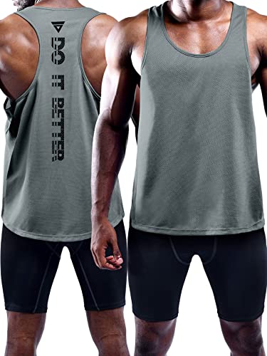 3er Pack Tank Top Herren, Sommer Ärmelloses Muskelshirts Gym Sport Unterhemd Funktionsshirt Workout Tanktop, Fitness Achselshirts Bodybuilding Tee Shirt für Männer Black/Gray/Dark Grey-3P06-S 4