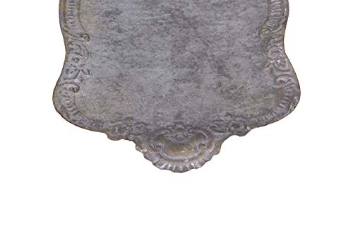 Creative Co-Op Decorative Tin Metal Tray With Distressed Finish, 17.75" L X 10.5" W X 1.5" H, Grey #TOP7