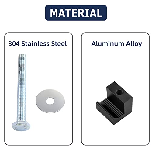 Batoneco Truck Tool Box Tie Downs Aluminum J Hook Crossover For Pick Up Truck Tool Box Mounting Kit，Easy Mount 4 Pack-Black,Universal… #TOP2