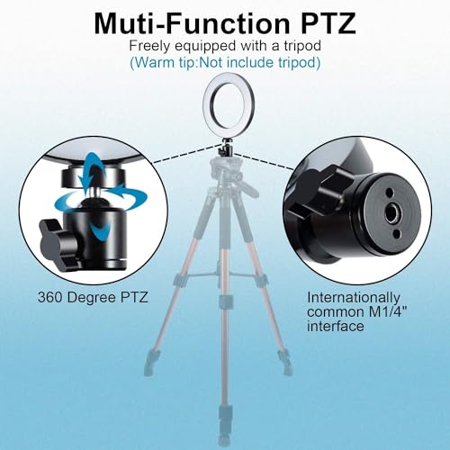 LED Ring Light 6" with Tripod Stand for Desk YouTube Video and Makeup, Mini Camera Light with Cell Phone Holder Desktop LED Lamp with 3 Light Modes & 11 Brightness Level (6 inch) by MACTREM - Image 7