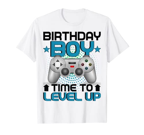 Video Game Birthday Gift Birthday Boy Time To Level Up Maglietta