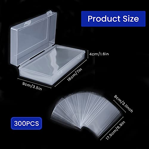 Yasuoa 300 Pieces Paper Money Holder With Storage Case Bill Protector Slab Album Banknotes Currency Collection Sleeves Protector Bag Clear #TOP2