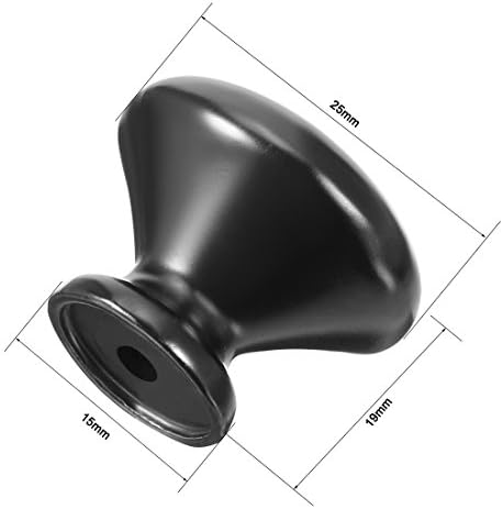 Sourcingmap 25mm Diameter x 19mm Height Drawer Single Hole Zinc Alloy Round Knob Pull Handle Black ,2pcs