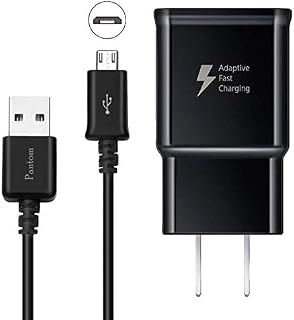 Adaptive Fast Charging Wall Charger with 5-Feet/1.5 Meter Micro USB Cable Kit Set
