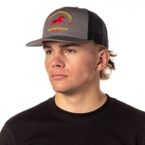 Boné ajustável Yellowstone adulto Dutton Ranch Montana EST. 1886 Boné OSFM cinza, Cinza, Tamanho �ni