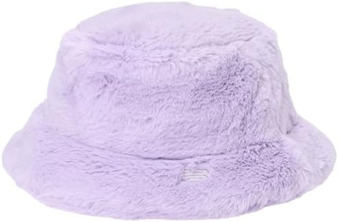New Balance 012-4287509 Women's Bucket Hat (Cow Spot Faux Fur) / Golf Hat, 080_Purple, One Size