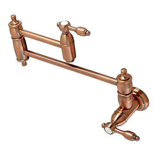 Image of Kingston Brass KS310TALAC Tudor Pot Filler, Antique Copper 20 x 2.63 x 8