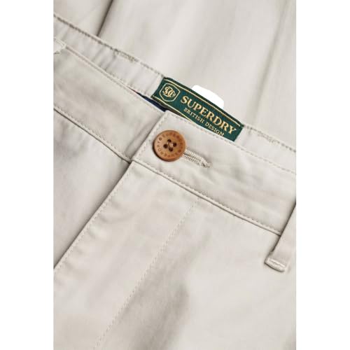 Superdry Premium Regular Chino Pantalones, Rainy Day Grey, 34 Unisex Adulto