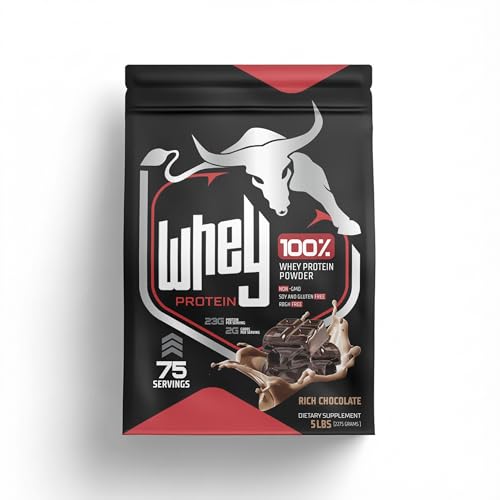 Image of 100% Whey Protein Powder | Fast Absorption for Lean Muscle & Quick Recovery | Natural BCAA & EAA | Non-GMO, Soy & Gluten Free | RBGH Free | FSSAI Approved (Rich Chocolate, 5 Lbs)