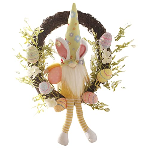 Corona de Pascua artificial 2022 para colgar en el hogar, festival, fiesta, granja, decoración de puerta delantera, corona de Pascua para puerta delantera exterior