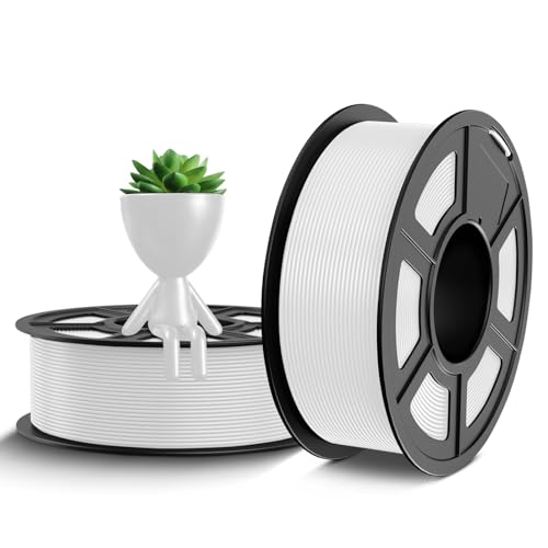 Image of TECBEARS PETG Filament 1.75mm 2KG, 3D Printer Filament White, Strong Toughness, 2 * 1KG(660M) High Precision, Dimensional Accuracy 0.02mm, 2 Packs