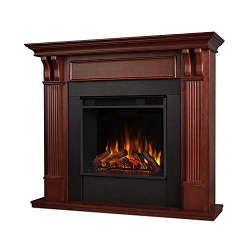 Bowery Hill Traditional Solid Wood Surround Heater Electric Fireplace With Remote Control, Adjustable Led Flame, 1500W In Mahogany #TOP1
