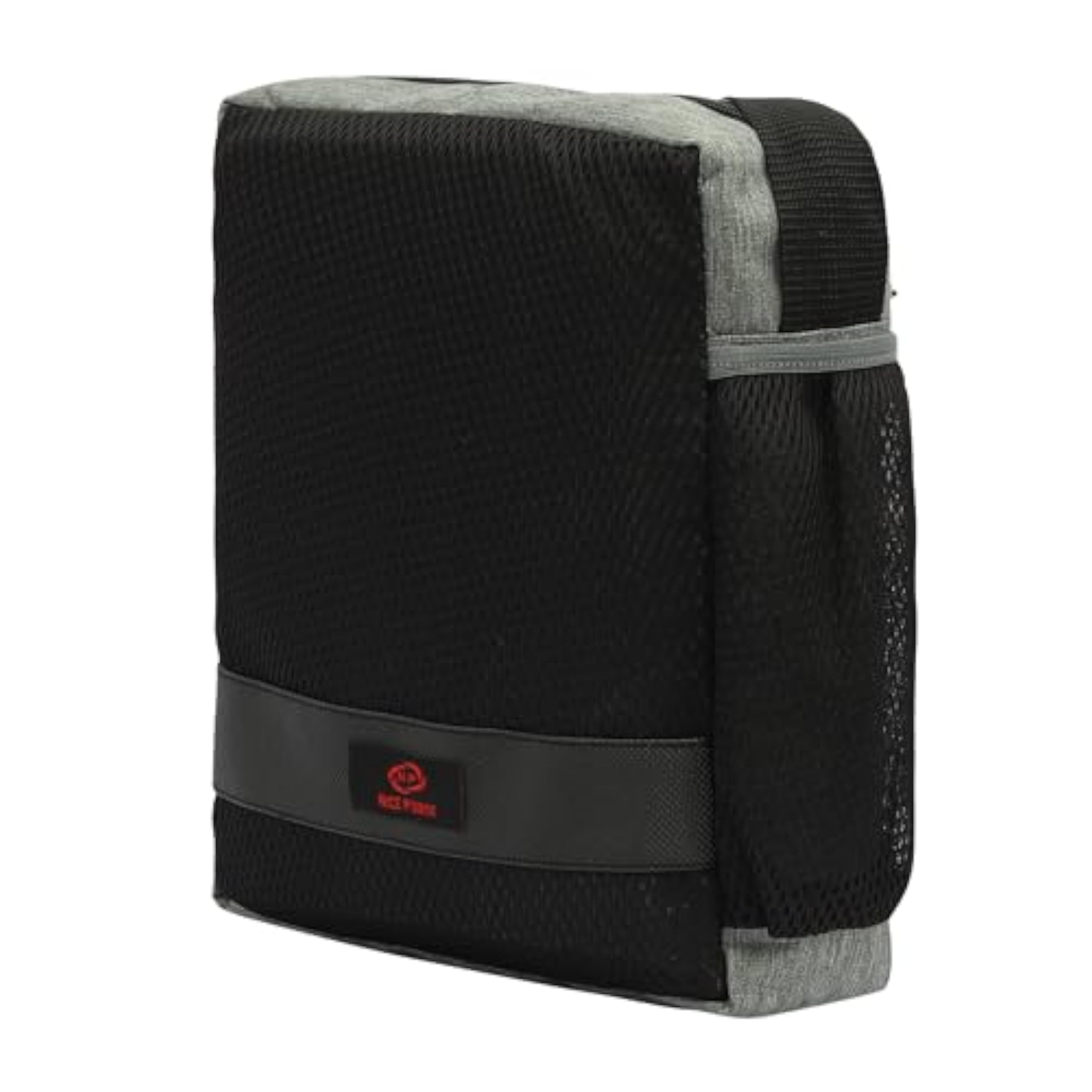 Black and Grey Messenger Shoulder Bag, Textured Design