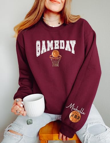 Personalized Basketball Game Day Shirt, Basketball Gameday Unisex Sweatshirt, Custom Basketball Shirts, Gift for Basketball Lover, Game Day Sweater4