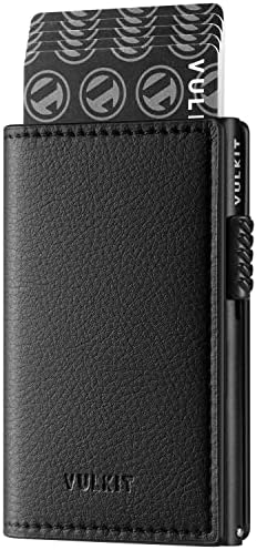 VULKIT Card Holder Pop Up Wallet RFID Blocking Slim Leather Card Wallet Holds 11 Cards and Notes