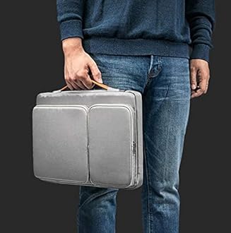 MOCA 360 Protective Laptop Sleeve Bag Case for 12.3 Surface Pro 8/X/7+/7/6/5, 13-inch MacBook Air M1 2018-2021, 13.3 MacBook Pro M1 2016-2021, 12.9-in iPad Pro 5/4/3 Gen (13 Inch, Grey)