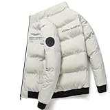 Luxaros Chaqueta Acolchada Hombre As.ton mar-t.in, Down Chaqueta de Plumas, Chaqueta Acolchada para Hombre, lluviosos(White,XXL)