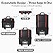 mixi Travel Bag with Wheels Expandable Foldable Luggage Bag Collapsible Rolling Travel Bag Duffel Bag Large Capacity Suitcase for Men Women, Black