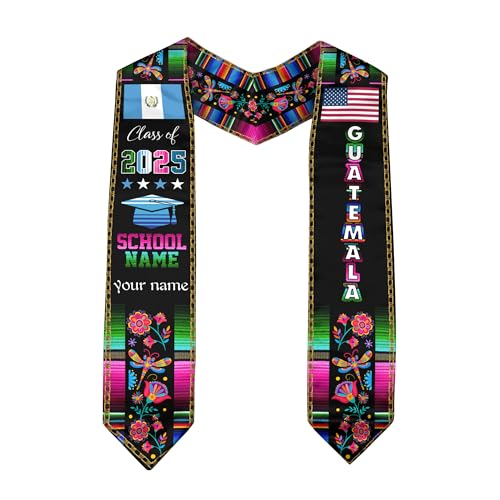 Guatemalan Graduation Sash, Guatemala Graduation Stole Custom, Guatemalan American Flag Graduation Sash 2025 6