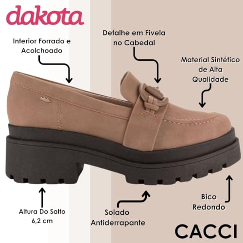Mocassim Feminino Dakota Tratorado Marrom Claro - 36