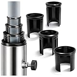 com-four® 4X Reduzierringe für Sonnenschirmständer - Reduzierungsstücke in 25, 32, 38 & 48 mm - Adapter Ringe für Schirmständer - Reduzierstücke für Sonnenschirm Halter (schwarz - 4 Stück)