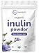 Organic Daily Prebiotic Dietary Fiber Supplement Powder, (Inulin from Chicory Root), 8 Ounce, Highly Promote Intestinal Colon, Gut Health and Digestive Function, No GMOs and Vegan Friendly