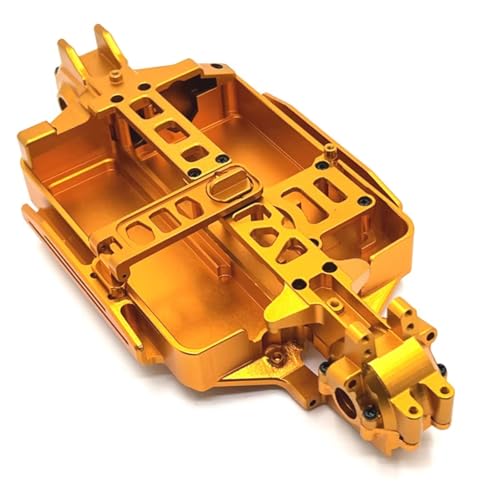 For MJX 16207 16208 16209 16210 H16 M162 1/16 メタルシャーシ フロントとリア ウェーブボックス RCカーパーツ アクセサリー アップグレード 交換用 RCフレームシャーシ(Yellow)