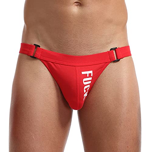 Mens Jockstrap Sexy Underwear Athletic Supporters Cotton Jock Straps Male Red Medium #TOP3